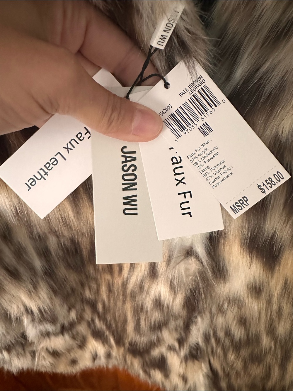 NWT Jason Wu Leopard-Print faux fur &faux leather jacket - Picture 11 of 13